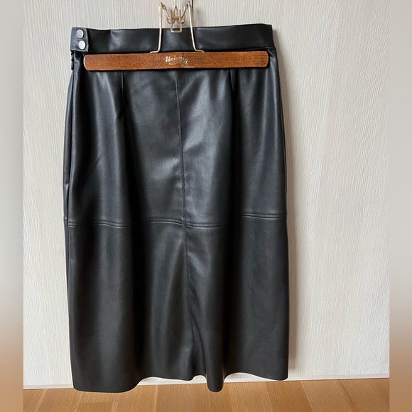 Faux Leather Midi Skirt - Picture 2 of 6
